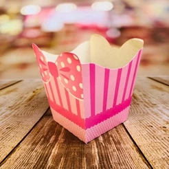 10~50 KIT CACHEPÔ FESTA LAÇO ROSA 9X9X7CM VAZO DECORAÇÃO 41.1 ( NC TOYS CACHEPÔ ) (CHOCO)