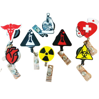 Porta Crachá Retrátil Personalizado Área da Saúde Medicina Enfermagem Laboratório Radiológico Perigo em Oferta na Shopee