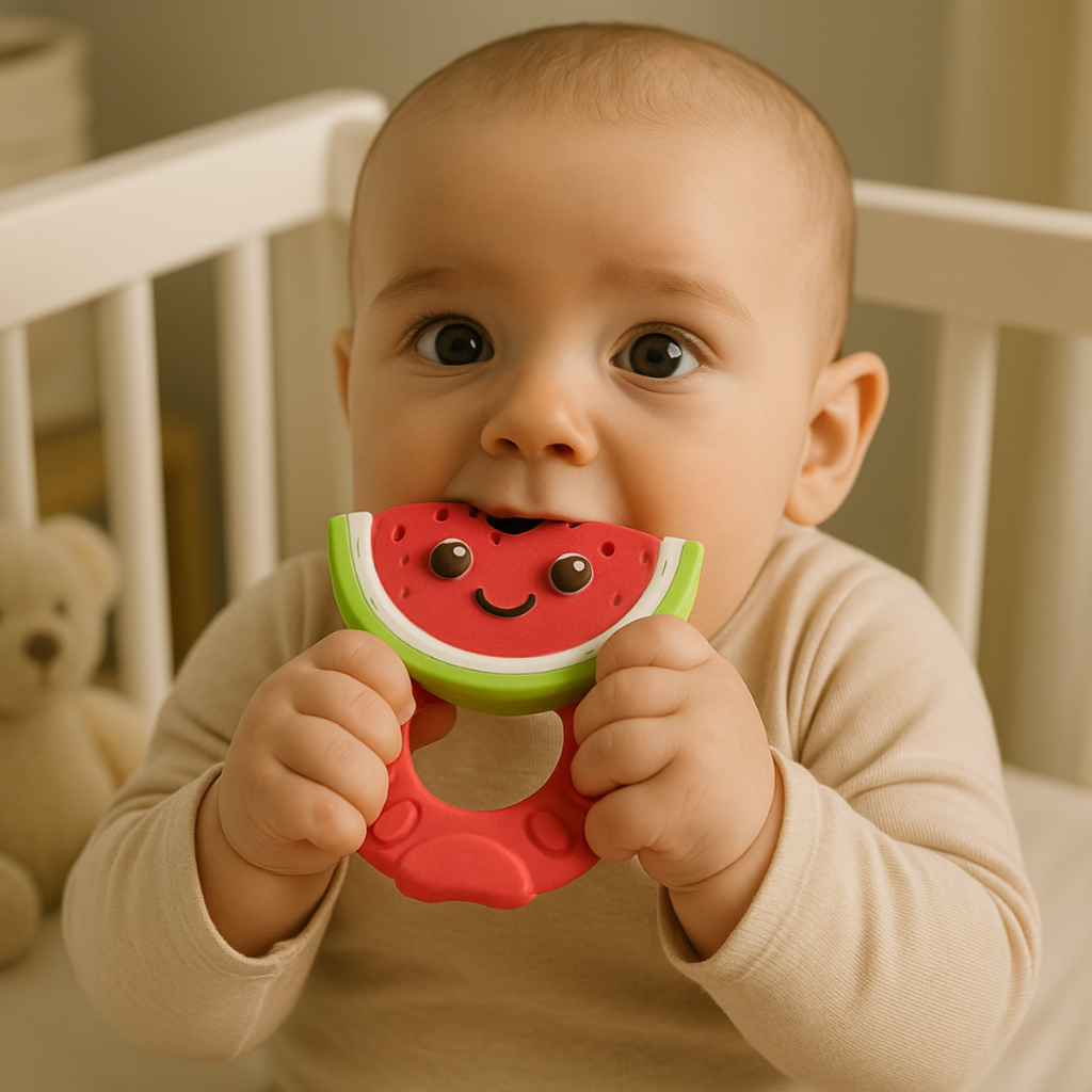 Mordedor Bebê 100% Natural Super Macio Alívio Gengiva Livre de BPA Colorido e Divertido Brinquedo Banho Textoy Presente