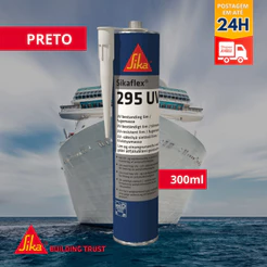 Selante e Adesivo Náutico Sikaflex®-295 UV Preto 300ml - SIKA