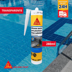 Sikasil®-401 Piscinas - Selante de Silicone Transparente - Cartucho 280ml - SIKA