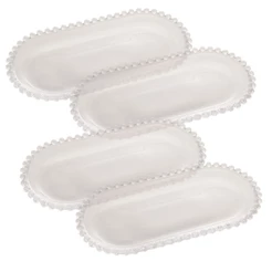 Travessa Vidro Oval Pearl de Cristal 30x15x2 - Wolff