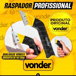 Raspador de Rejunte Profissional Vonder Dupla Lâmina de Tungstênio Cabo Emborrachado Removedor Argamassa Silicone