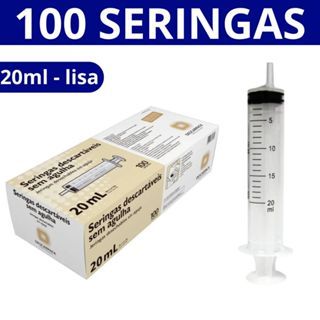 Seringa 20ml 100un Lisa Luer Slip Sem Agulha Descarpack