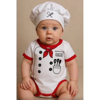 Body Tematico De Cozinheiro Baby Chef Master Chef Mesversario Bory Bori Bory Bodi Meninas em Oferta na Shopee