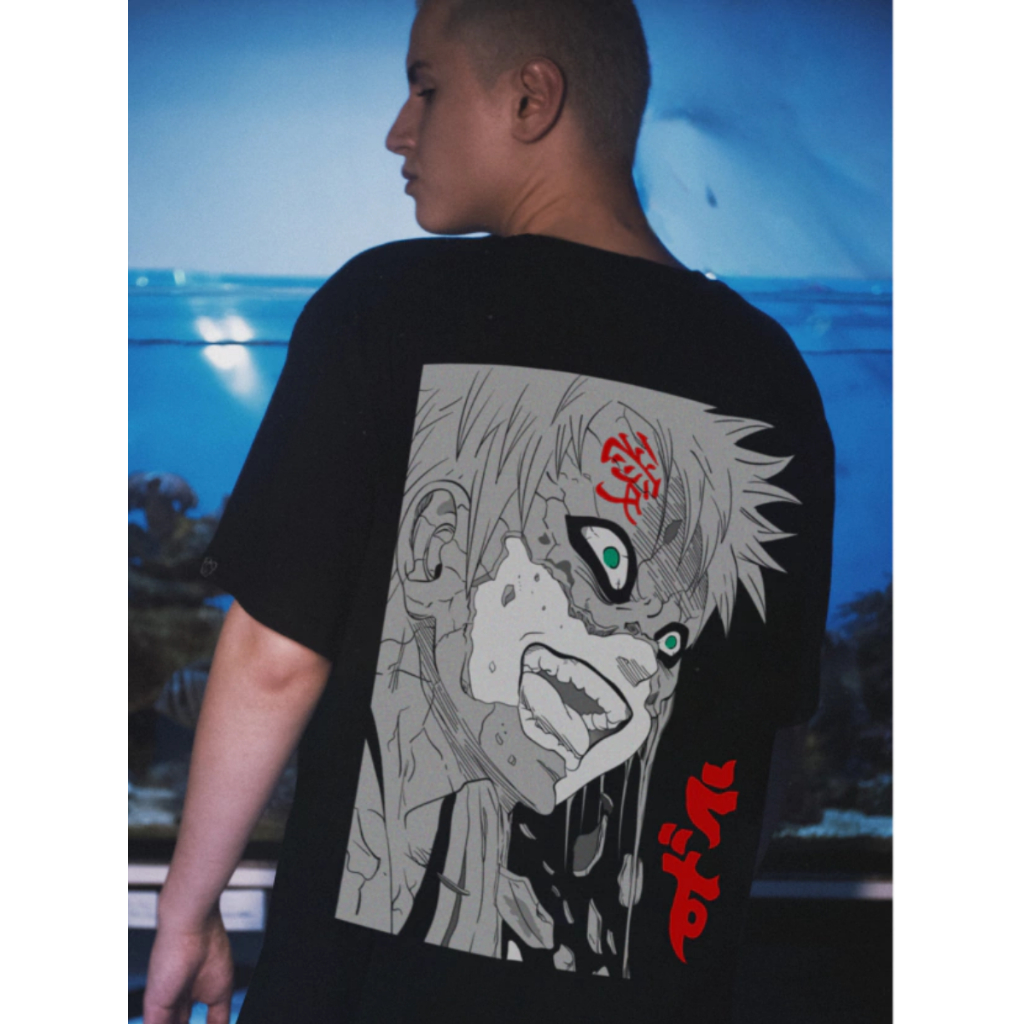 Camiseta Preta Gaara Anime Mangá Naruto Camisa Exclusiva Lançamento Otaku Amálias Concept Unissex
