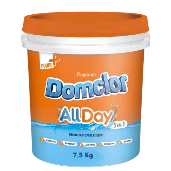 BALDE CLORO ALLDAY DOMCLOR 5 EM 1 PARA PISCINAS BALDE 7.5KG