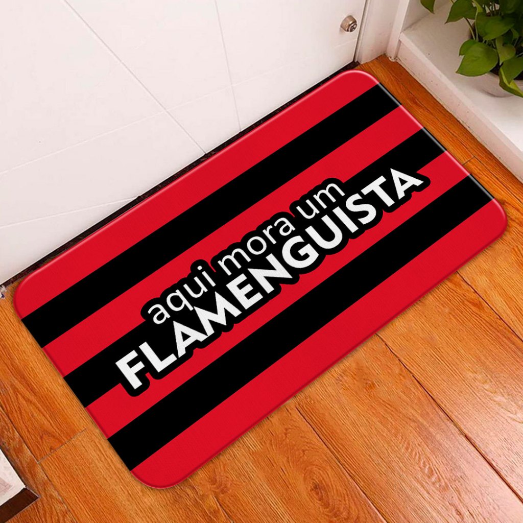 Tapete Porta Quarto Sala Torcedor Futebol - 35x60 - 2mm em Oferta na Shopee