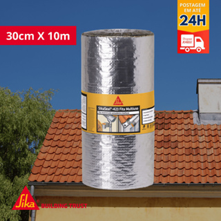 Manta Autoadesiva Telhado - Sikaseal-423 Fita Multiuso Aluminizada 30cm X 10m - SIKA em Oferta na Shopee