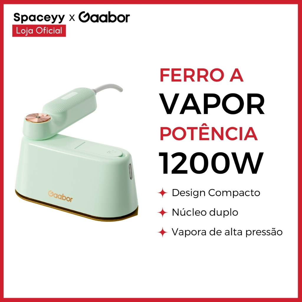 Ferro a vapor portátil Gaabor aquecimento rápido painel cerâmico engomadoria dupla a seco ...