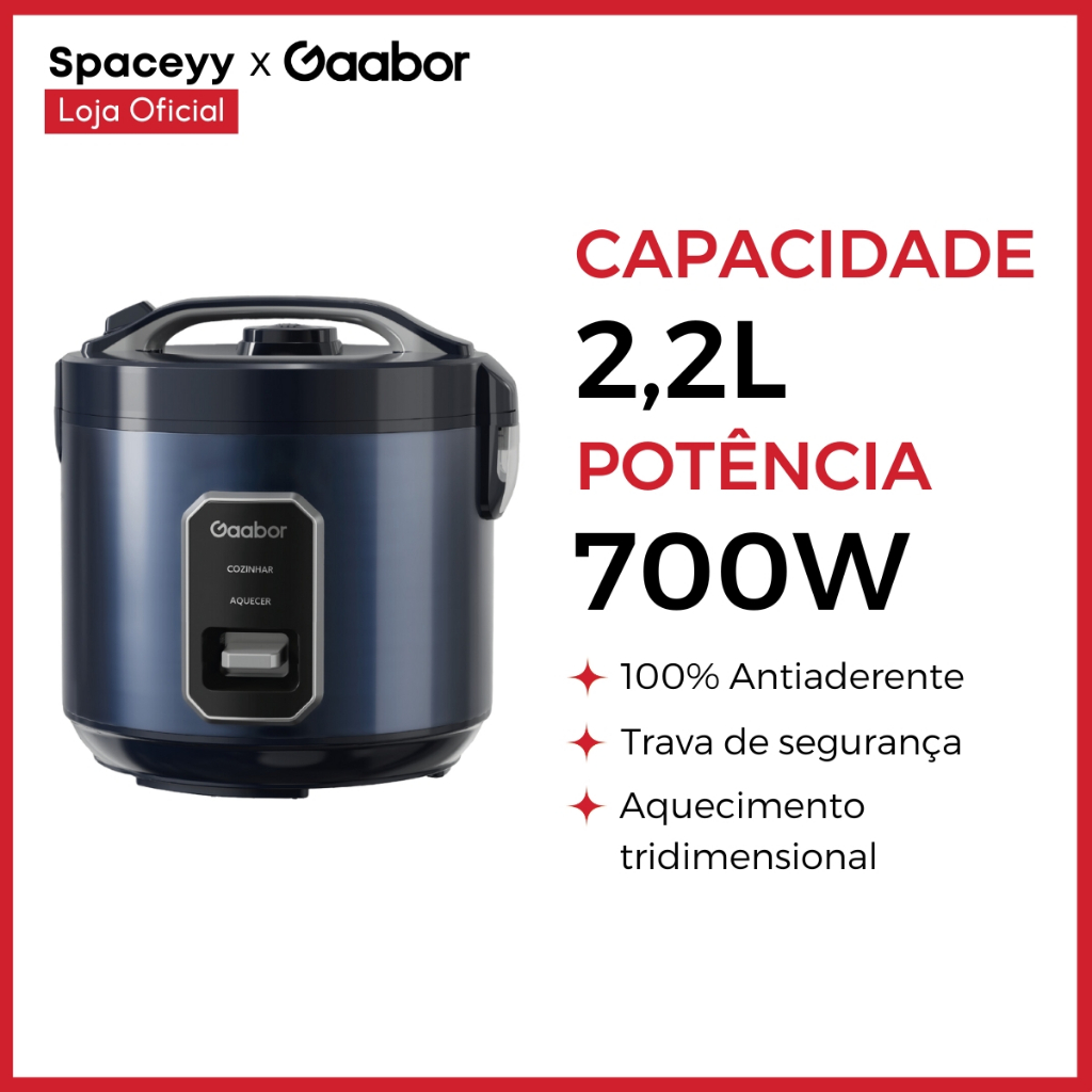 Panela de Arroz Elétrica Gaabor 15 Xícaras 2,2L PPAE01