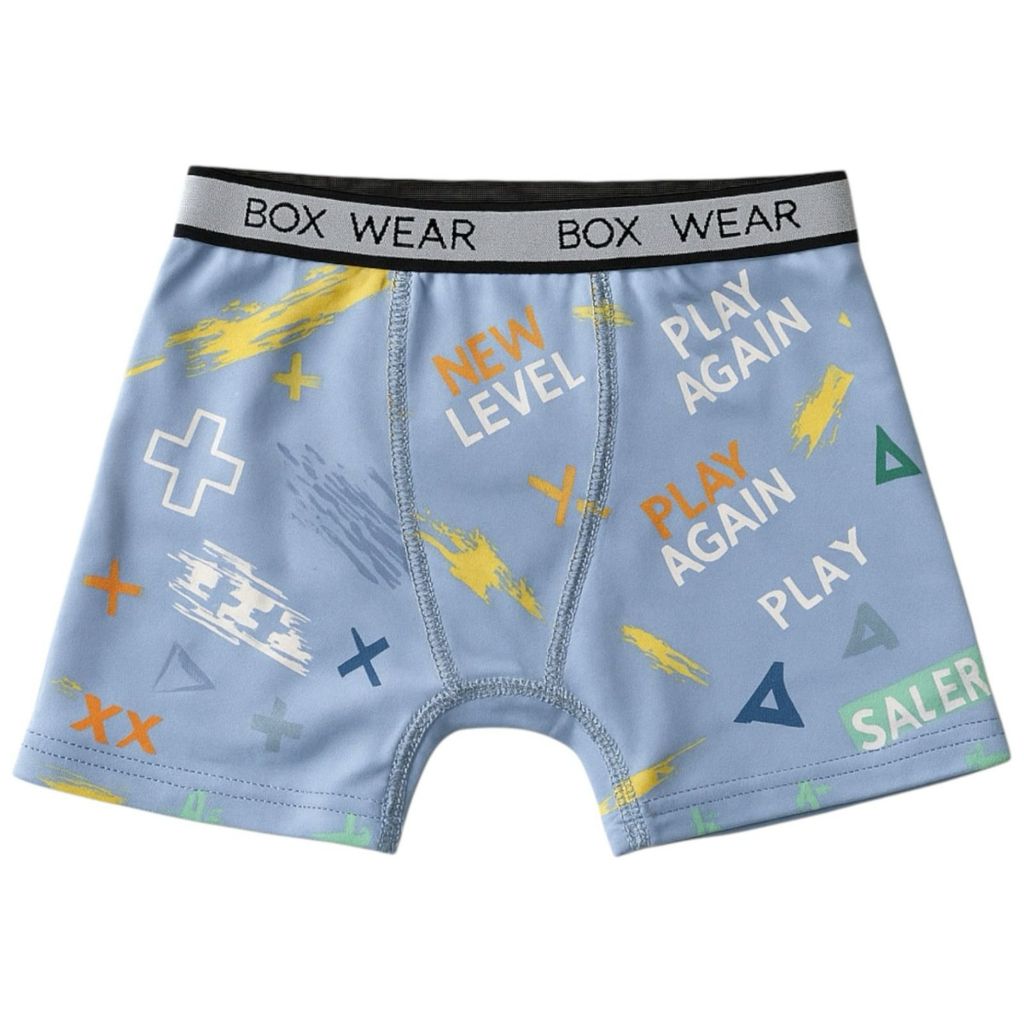Cuecas Box Boxer Infantil Microfibra Sem Costura Estampada Confortável