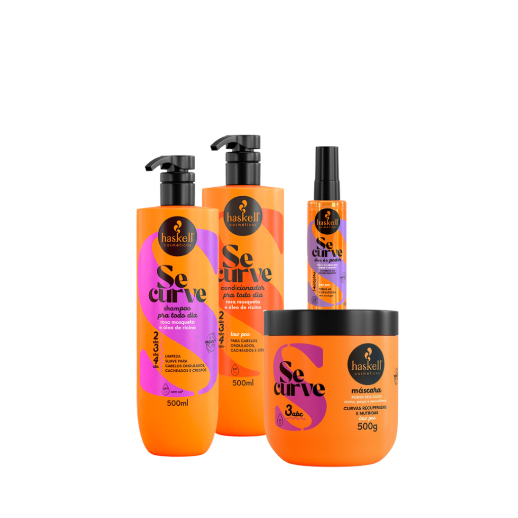 Kit Se Curve Shampoo + Condicionador + Mascara Poder dos Óleos + Oleo do Poder Haskell
