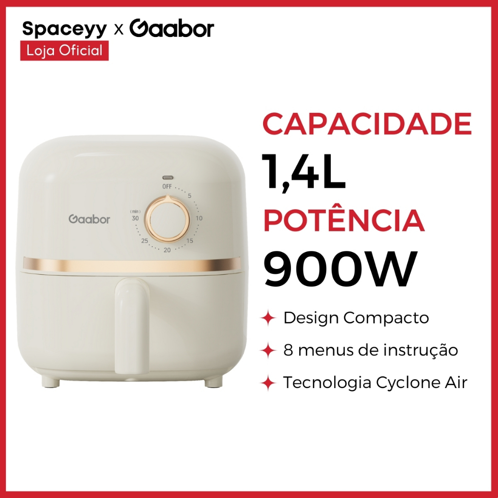 Fritadeira Elétrica Air Fryer Gaabor Sem Óleo 1,4L Individual 900w