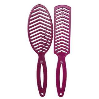 Kit 2 Escovas Rigida Grande Cabelo 1 Reta E 1 Oval Rosa Pink em Oferta na Shopee