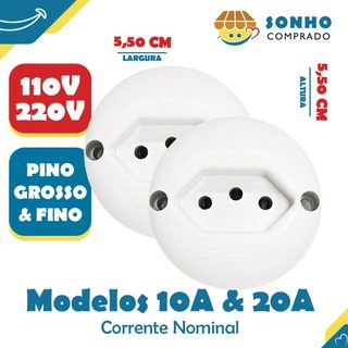 Tomada externa 2P+T FLP Somente Tomada Fácil instalar 110/220 10A 20A Tomada Avulsa Tomada pendurar 1 Tomada Tomada Auxi