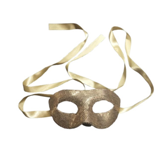 Kit 2 Máscaras luxo veneziana paetê adulto Carnaval dourado fita amarrada em Oferta na Shopee
