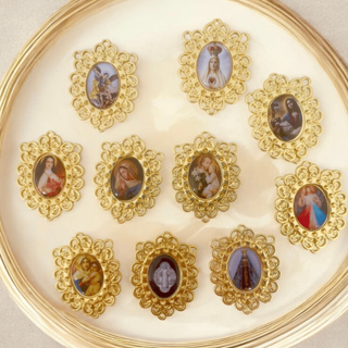 Entremeio Camafeu Para Terço Jesus Nossa Senhora Santos Dourado Cataforético Imagem Religiosa em Oferta na Shopee