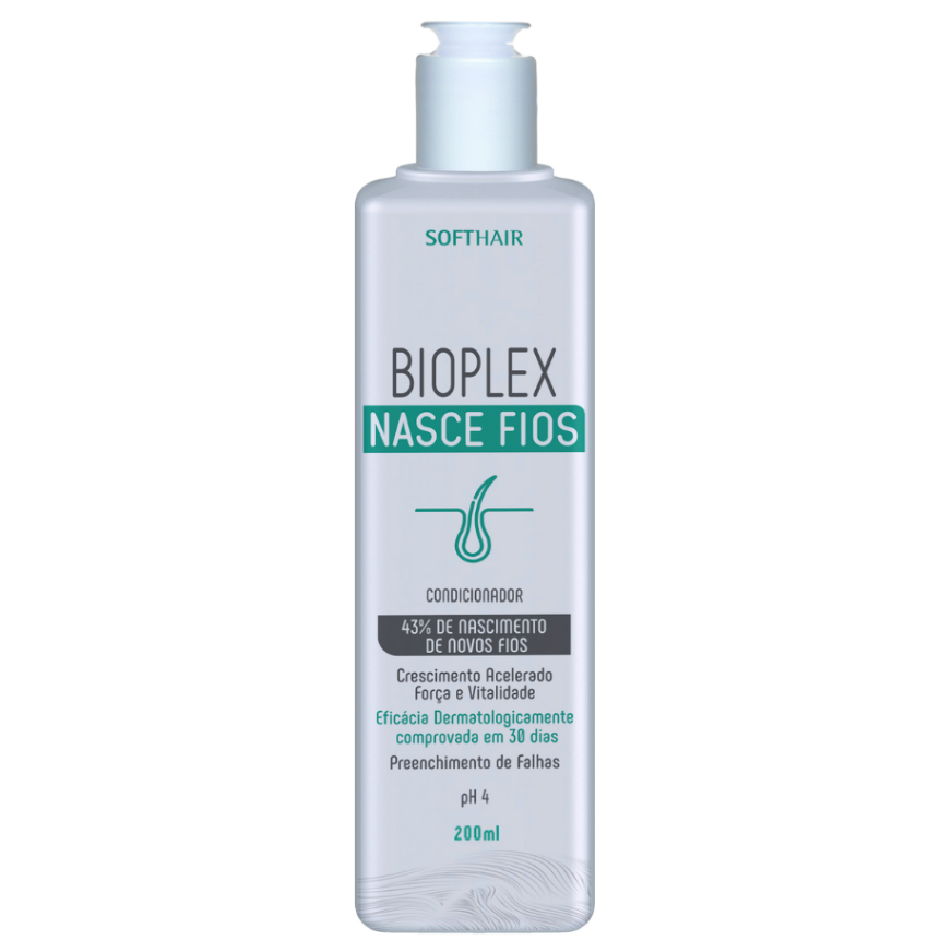 Detalhes do Kit Shampoo 300ml + Condicionador 200ml Nasce Fios Bioplex