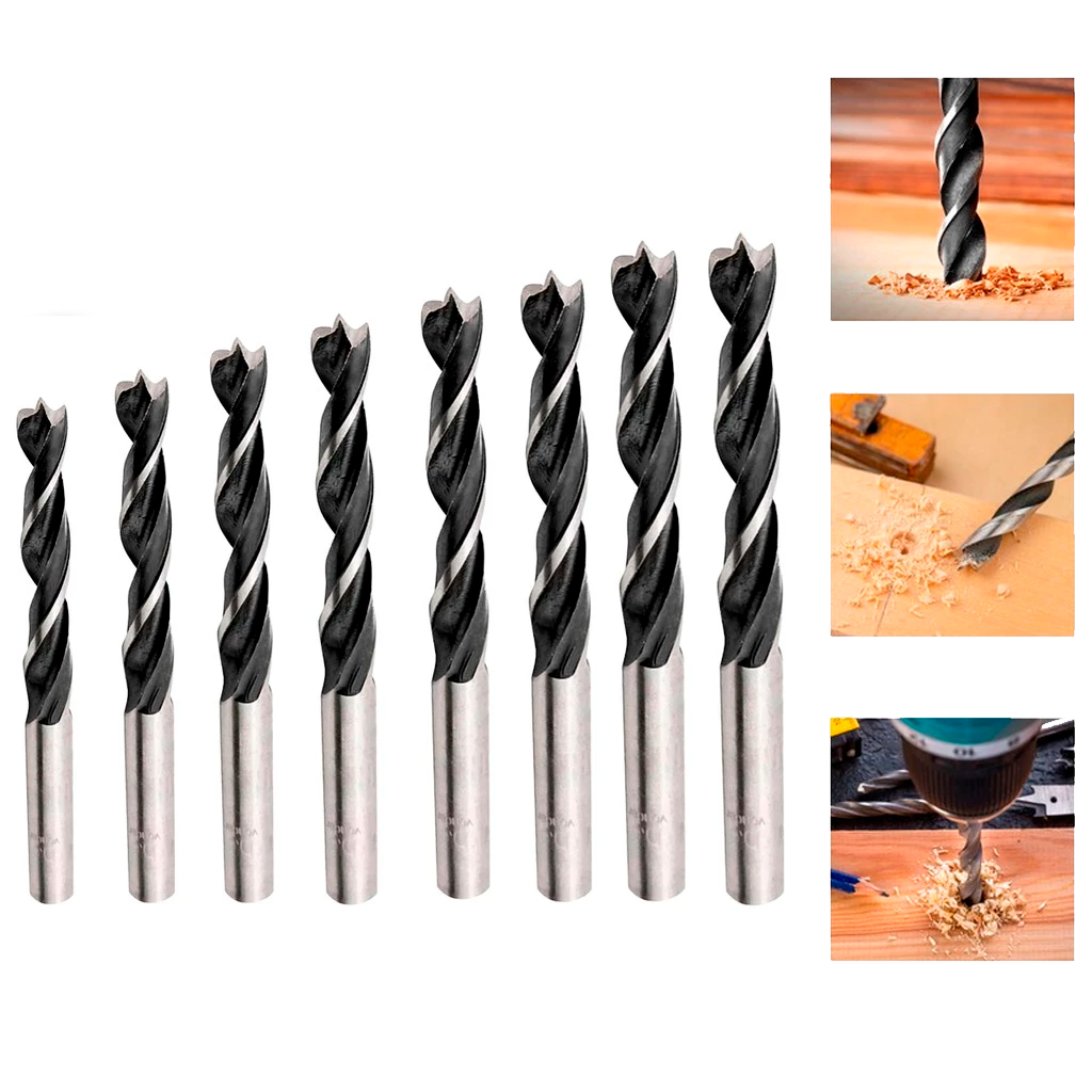 Brocas Para Madeira MDF Compensado Com 3 Pontas Em Aço Carbono Kit Com Várias Medidas A Escolha em Oferta na Shopee