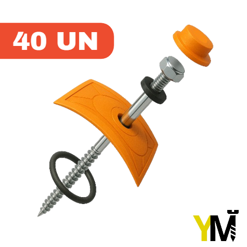 Parafuso Para Telha Pvc Sextavado Ponta Broca Kit com 40un Vedação E Fixação De Telhas 5.5x90mm em Oferta na Shopee