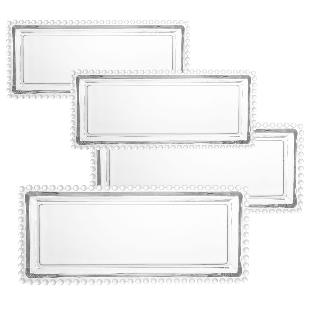 Travessa Retangular de Cristal Pearl 30cm x 13cm x 3cm - Wolff - Home & Living