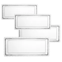BandejaPetisqueira Travessa Retangular de Cristal Pearl / Coração 30cm x 13cm x 3cm - Wolff