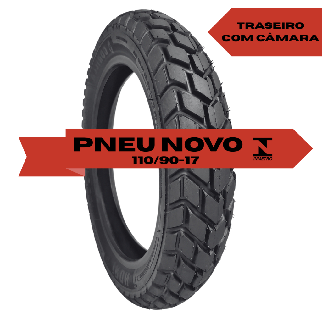 PNEU MOTO TRASEIRO 110/90-17 BROS 125 BROS 150 BROS 160 XRE 190 HONDA BROZ