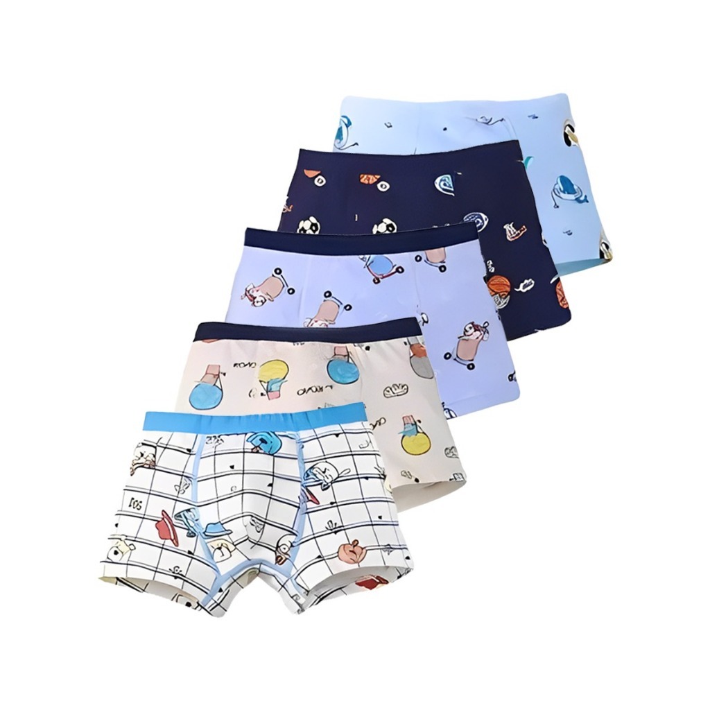 10 Cuecas Infantil Box Shortinho Menino 100% Algodão Cotton Confortável Cuecas Criança Boxer Estampas Sortidas