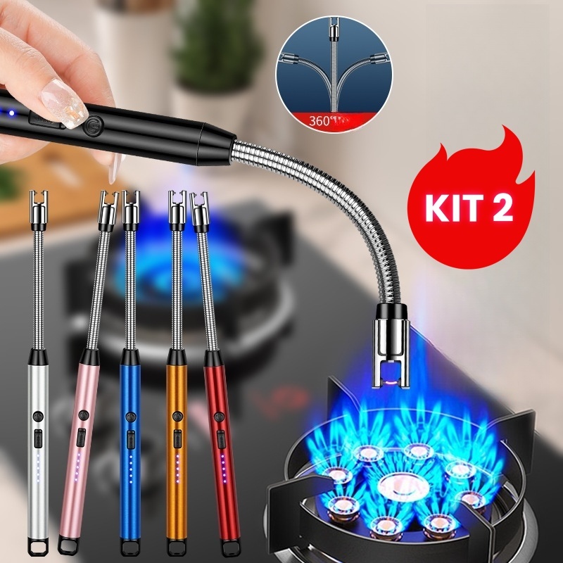 Acendedor De Fogão Isqueiro Eletrico Fogão Churrasqueira Vela Original Recarregavel USB