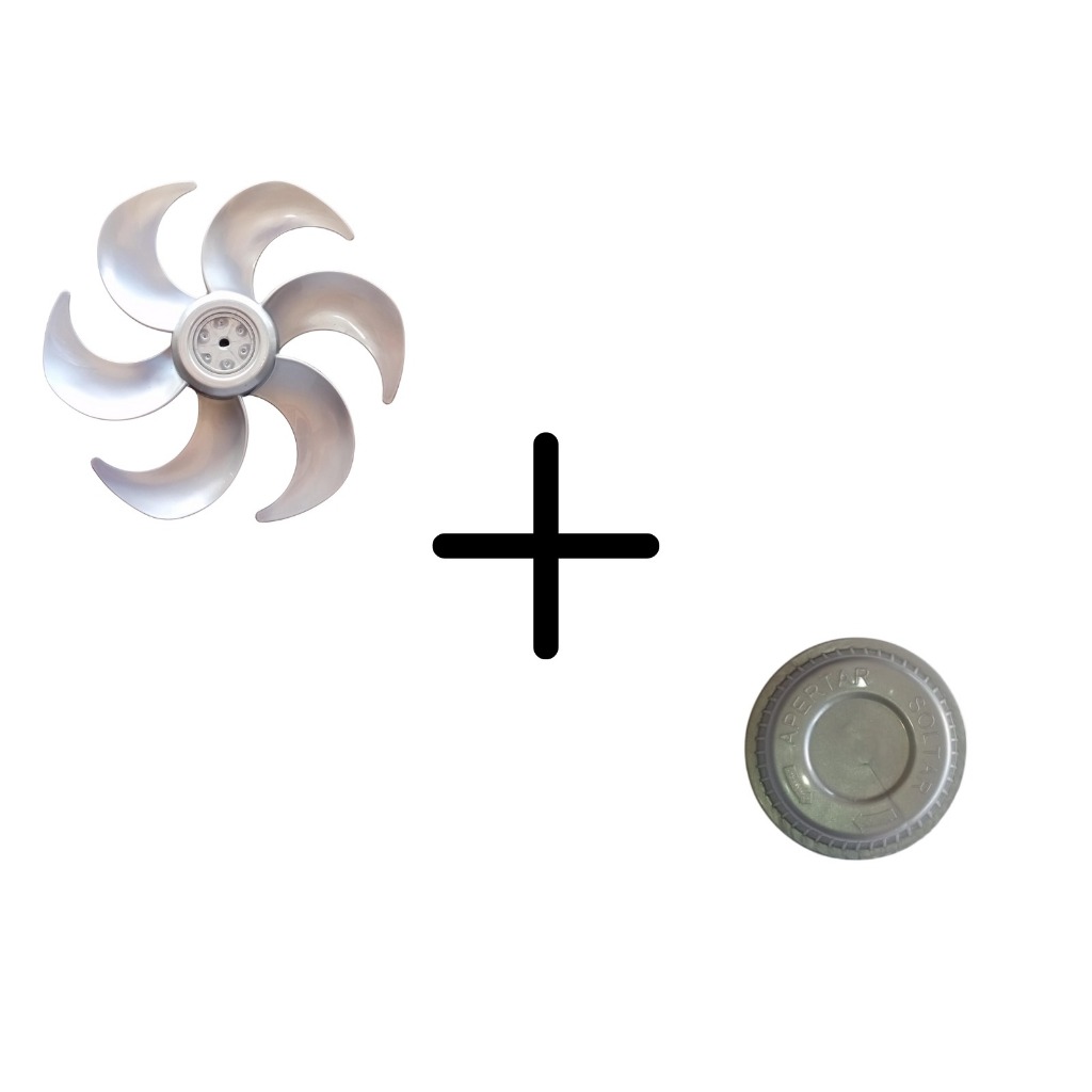 HÉLICE + PORCA VENTILADOR MONDIAL MODELO 30CM 6 PÁS PRATA ORIGINAL