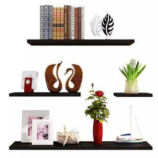 Kit 4 Prateleiras reta 30/40/50/60 nicho Preto suporte decoração sala quarto banheiro escritório em Oferta na Shopee