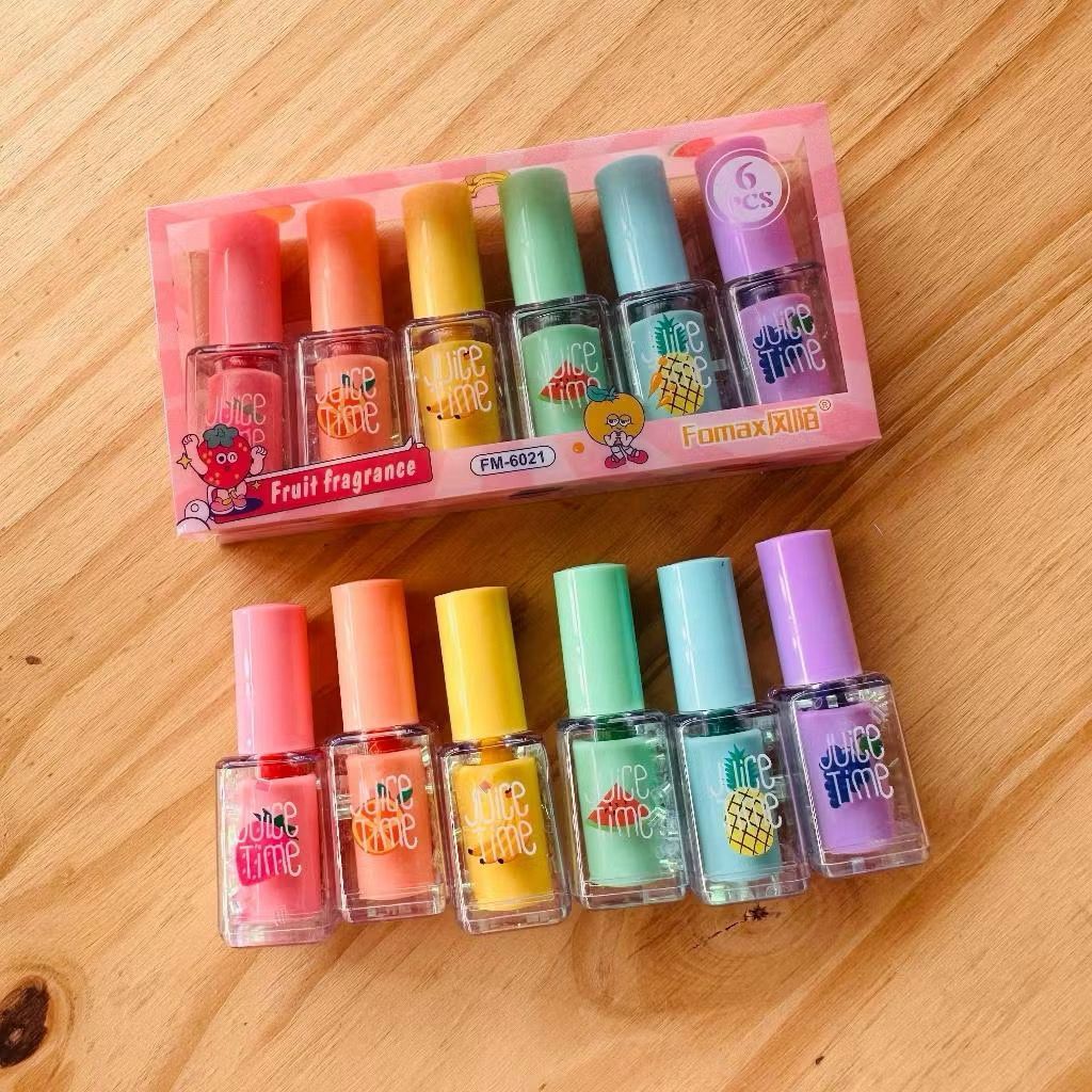 Kit com 6 Marca Texto Formato de Esmalte Com Cheirinho de Frutas (FRUIT FRAGRANCE) FM-6021 em Oferta na Shopee