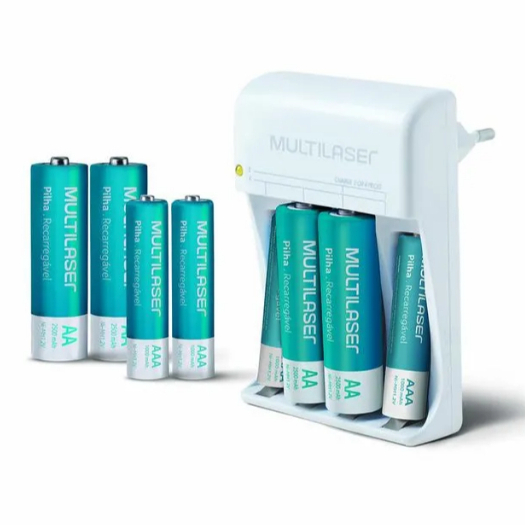 Carregador De Pilhas Multilaser Aa/aaa 8 Pilhas Cb093 BIVOLT