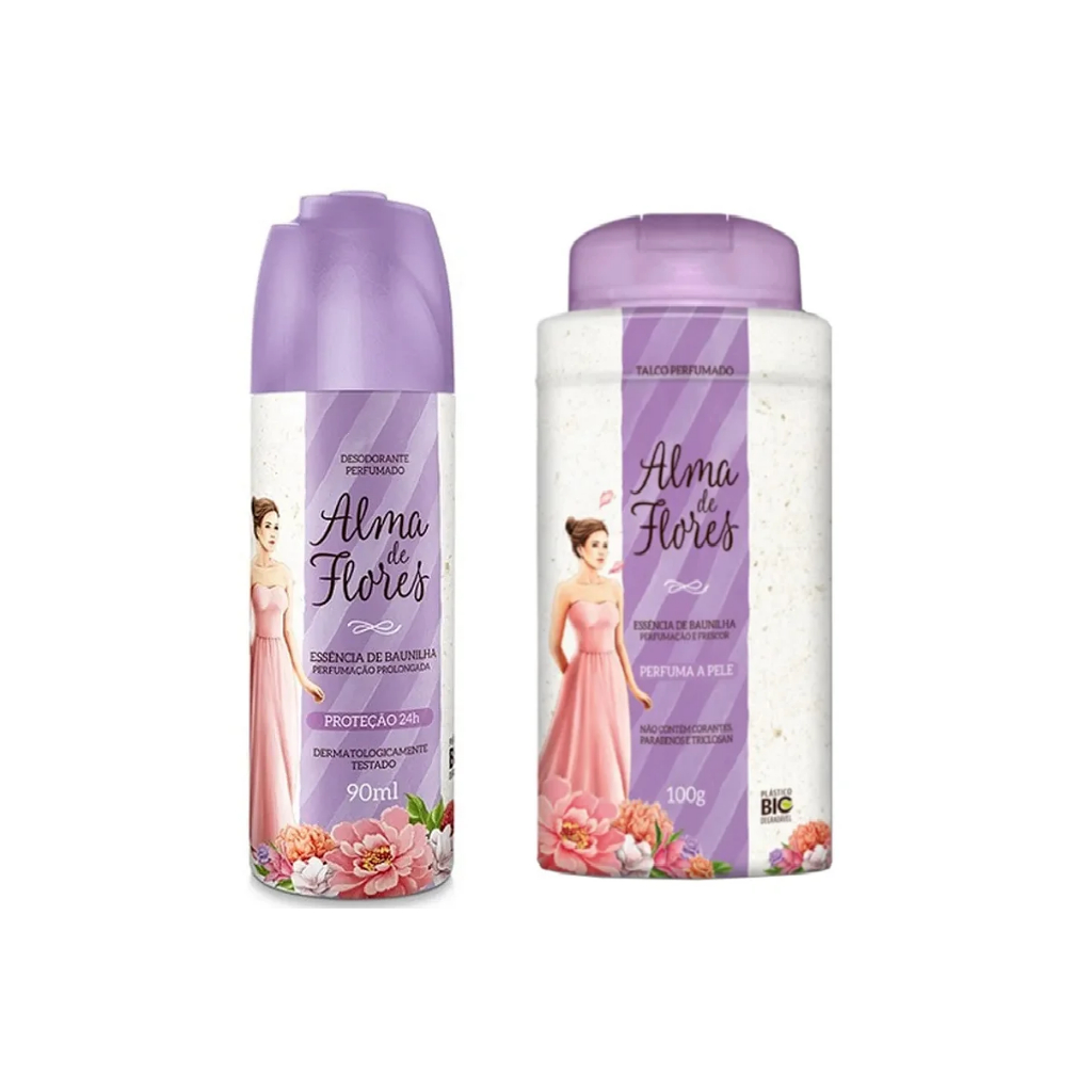 Kit Alma De Flores Baunilha Talco + Anti Transpirante