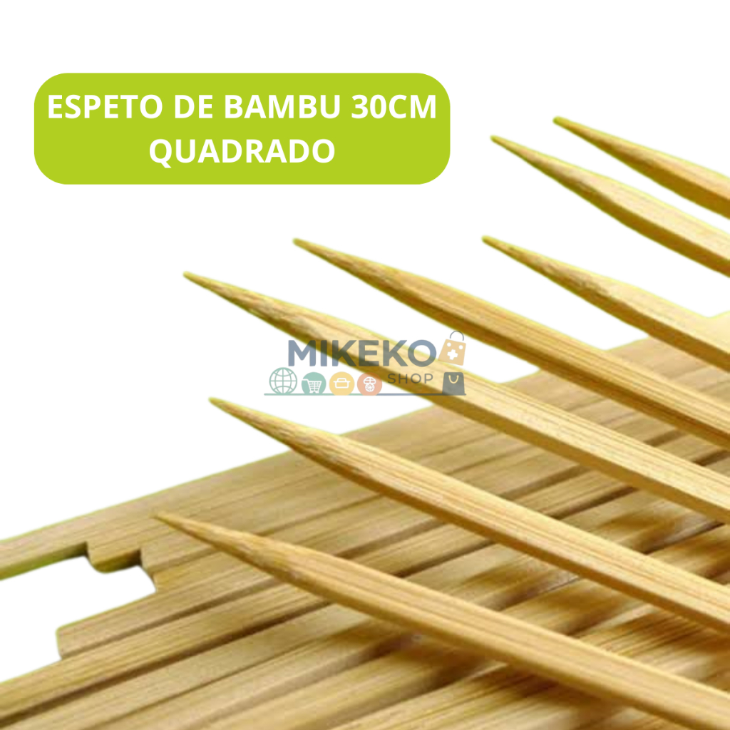 Palito Espeto vareta de Bambu 30cm Quadrado- Caixa com 5 mil Unidades em Oferta na Shopee