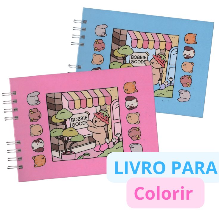 Livro de Colorir Modinha Personagens Capa Dura e Acetato Protetor Folhas Grossas 150g
