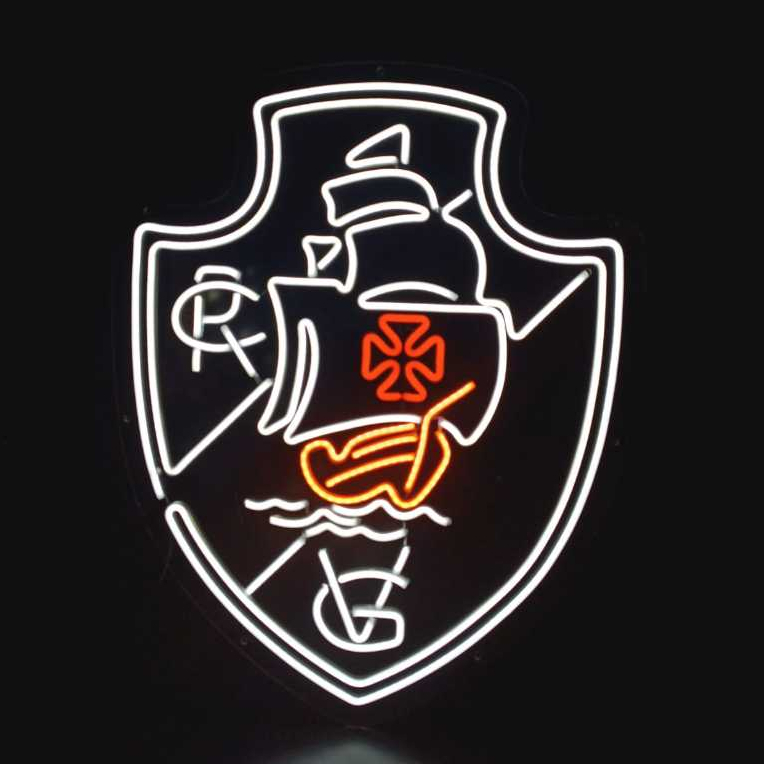 Painel Neon LED em acrilico 4mm escudo - Vasco da Gama - 45x53cm bivolt 110/220