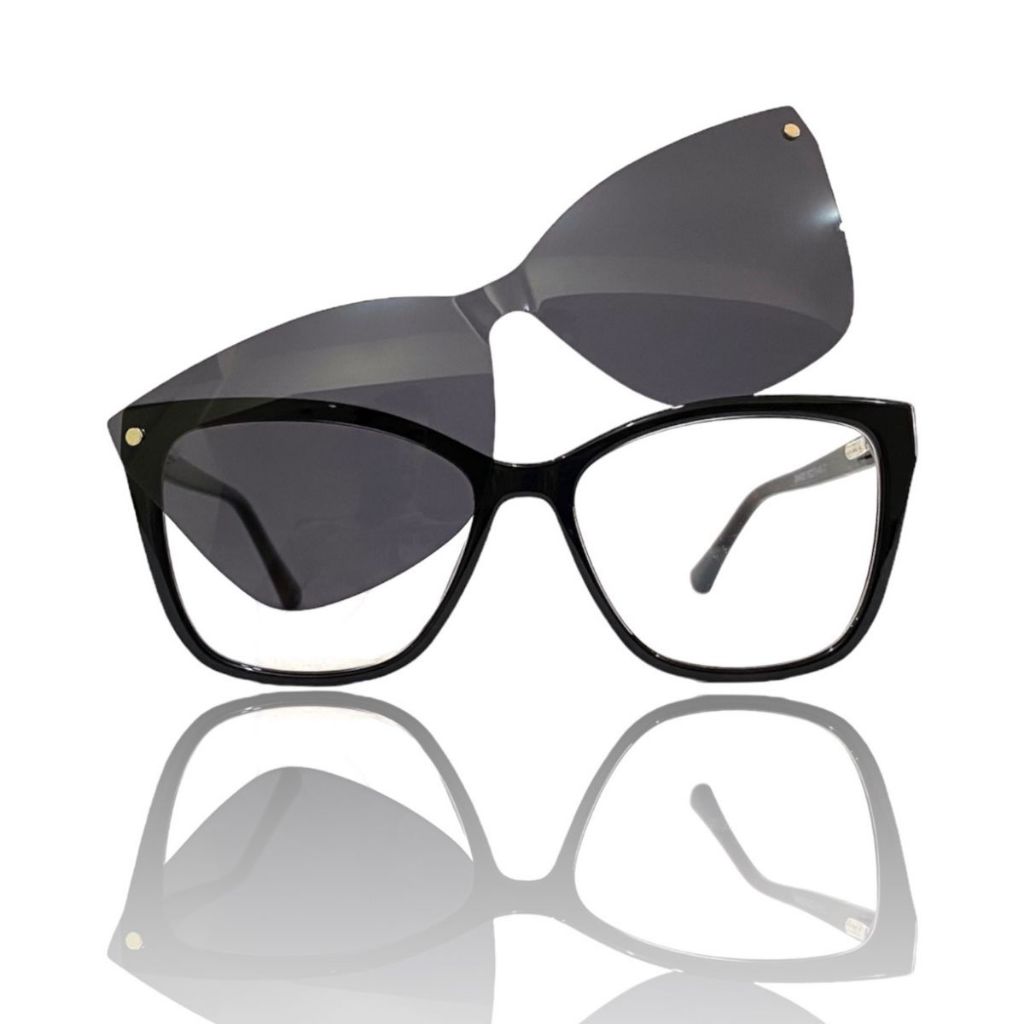 Óculos Armação Para Grau Clip on Feminino Diversos Modelos Clipon Ultra Life 2 Em 1 Grau E Solar Moderna CNFDR em Oferta na Shopee