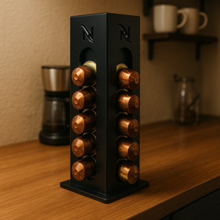 Suporte Porta Capsulas Café Torre Nespresso Cafe Mdf Preto Organizador Cantinho Do Café em Oferta na Shopee