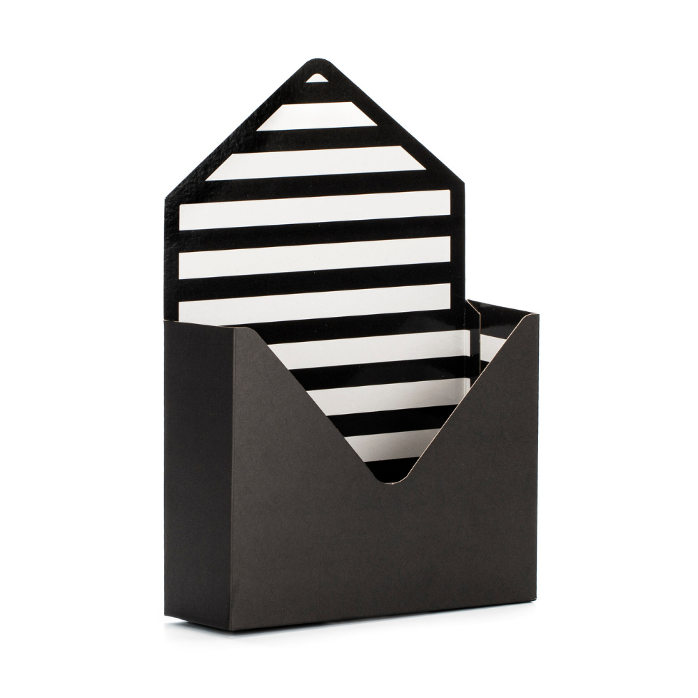 Embalagem Para Flores e Presentes Modelo Carta Envelope Preto (05 unidades) em Oferta na Shopee