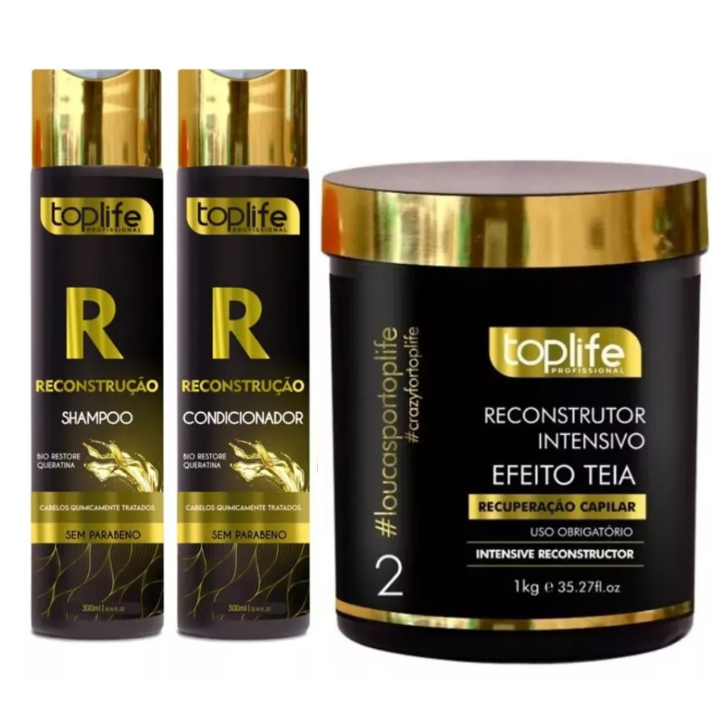 Kit Manutenção Reconstrução Intensiva 2x300ml+ 1x1k Toplife
