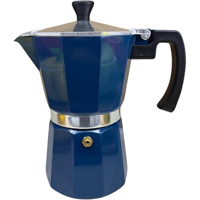 Cafeteira Italiana Moka Premium Luxo Alumínio Azul Navy Compatível com Fogão a Gás Elétrico Expresso