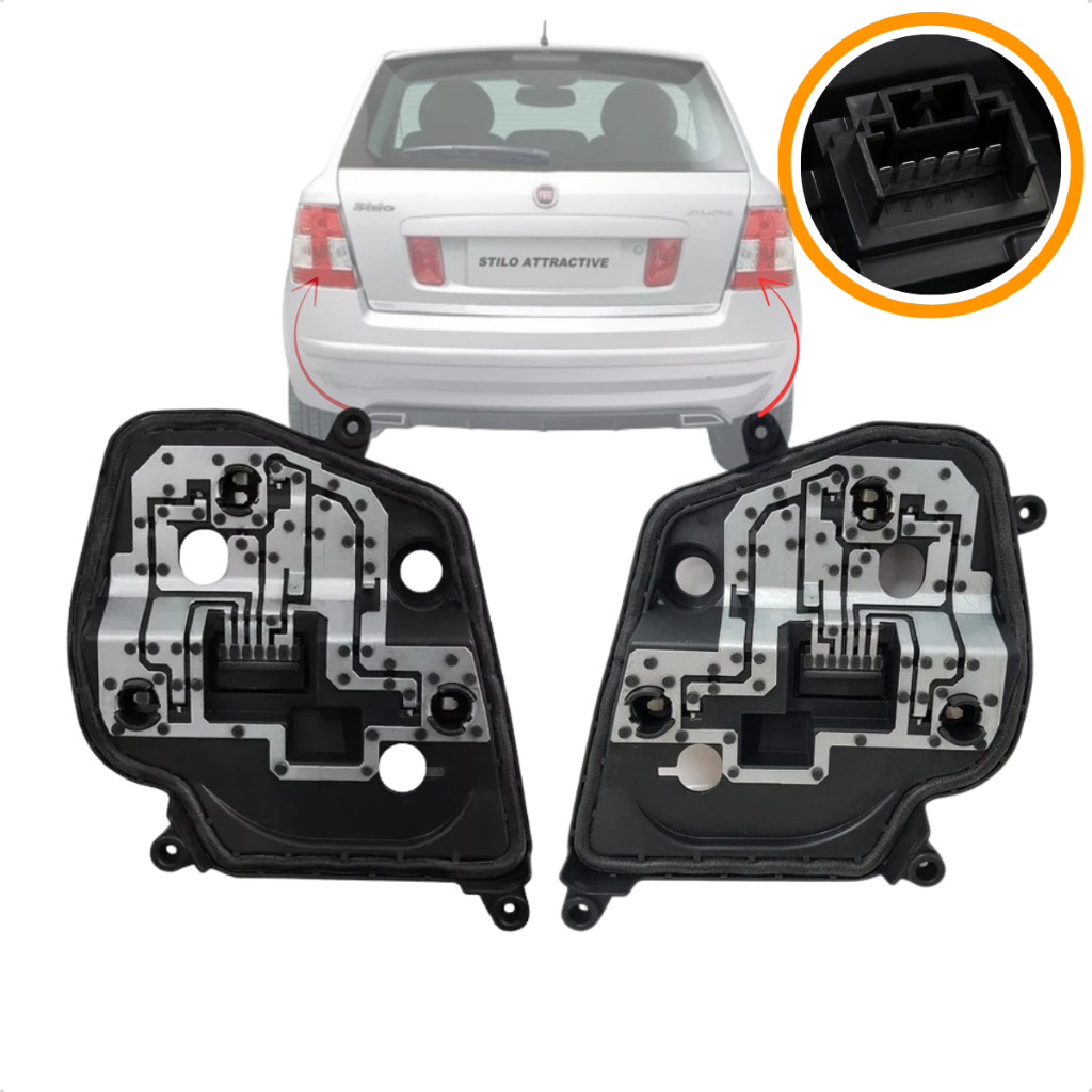 Par Tampa Circuito Lanterna Traseiro Fiat Stilo Lado Direito e Lado Esquerdo 2008 - 2012
