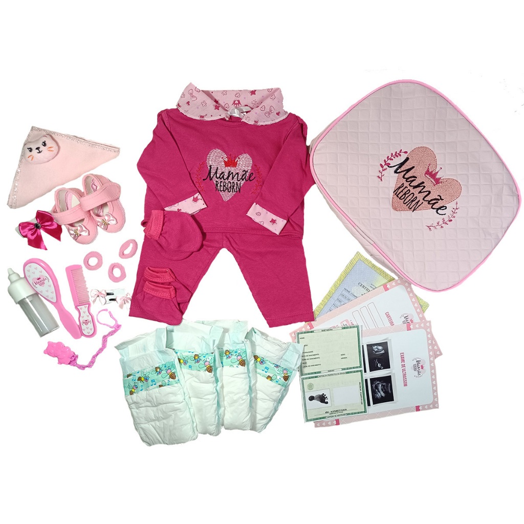 Enxoval Boneca Bebê Reborn Realista - 25 Acessórios em Oferta na Shopee