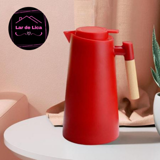 Garrafa Térmica Nórdica Cabo de Madeira Vácuo com Botão Acionamento 1 L em Oferta na Shopee