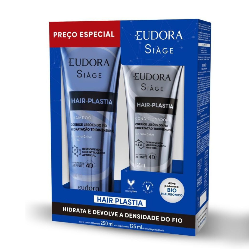 Kit Eudora Siàge Hair Plastia Shampoo 250ml + Condicionador 125ml