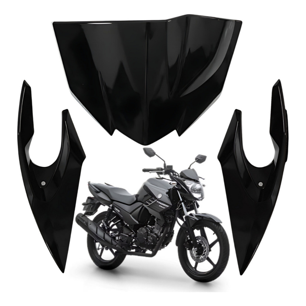 Kit carenagem lateral bananinha e superior do farol moto Fazer 150 2014 à 2022 Pro Tork