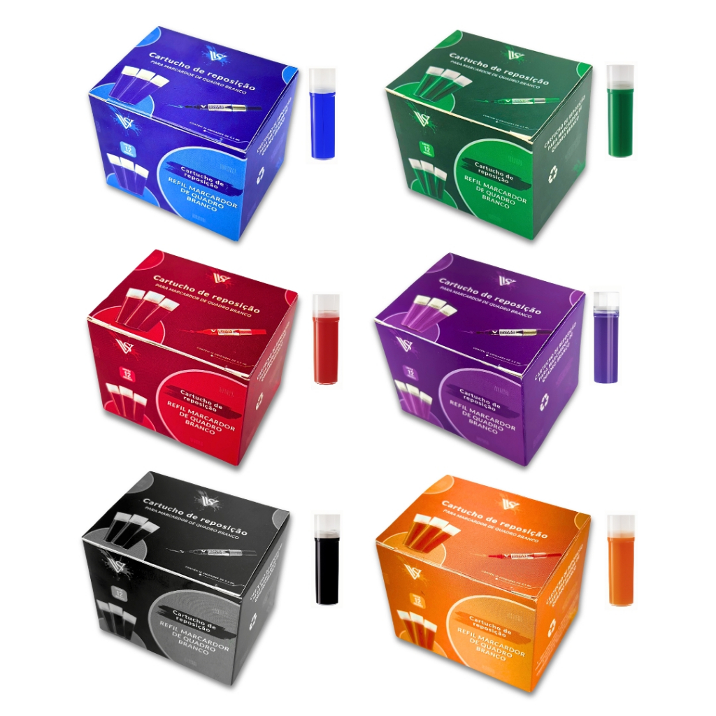 Refil Compatível com Pincel Pilot Board Master – Caixa c/ 12 unid | Viscollor em Oferta na Shopee