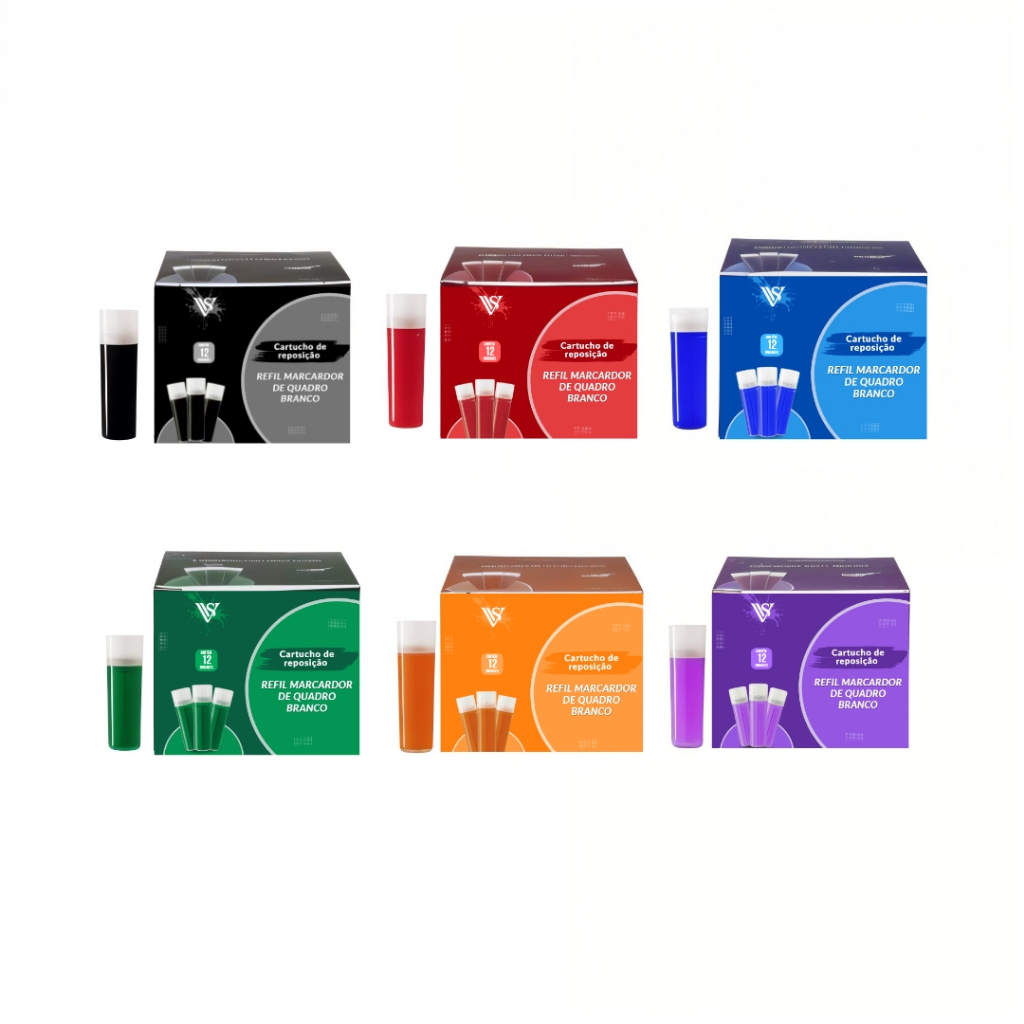 Kit de Recargas Refil Para Pincel 6 Caixas Com 12 Un De Quadro Branco Pilot Board Master